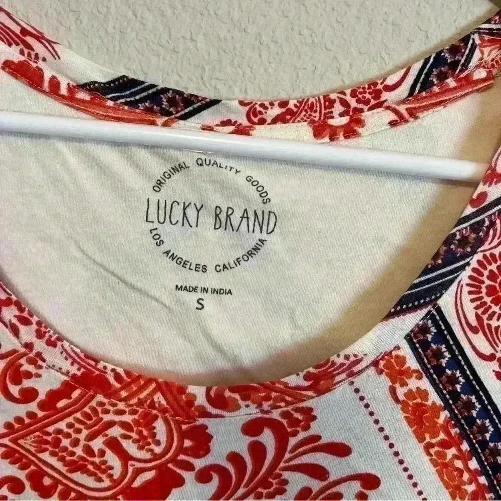 Lucky Brand tank top size small red, blue and off white- patriotic colors EUC - Picture 4 of 4